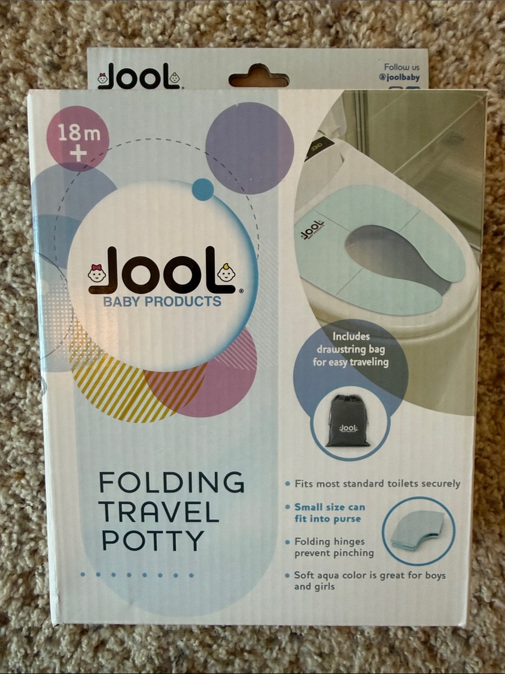 JOOL Baby Folding Travel Potty - Aqua/White